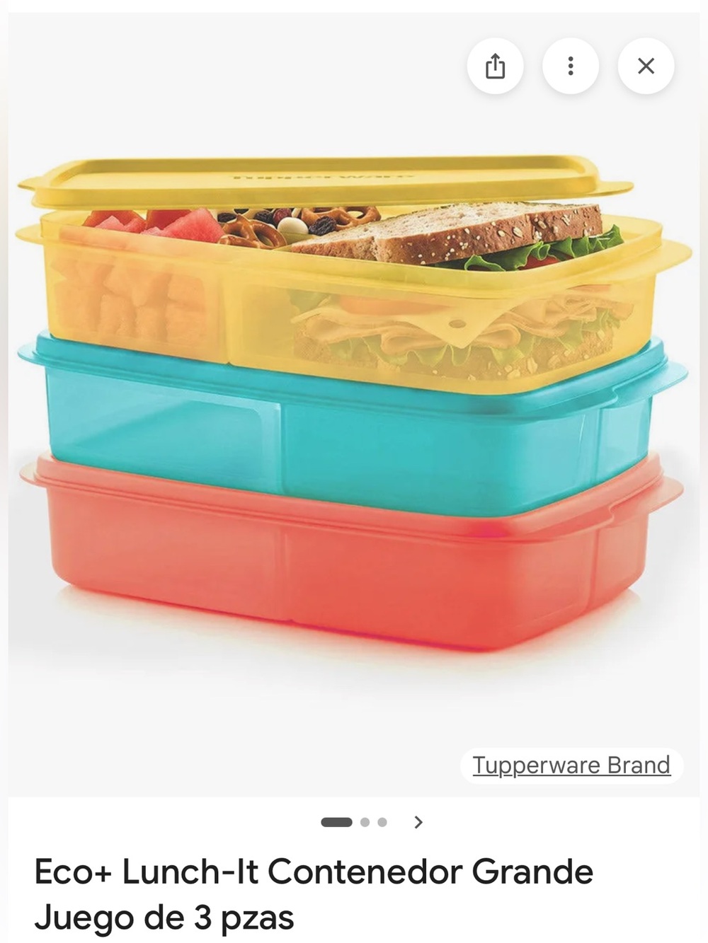 Tupperware Stackable Lunch Containers in Yellow, Teal, Coral